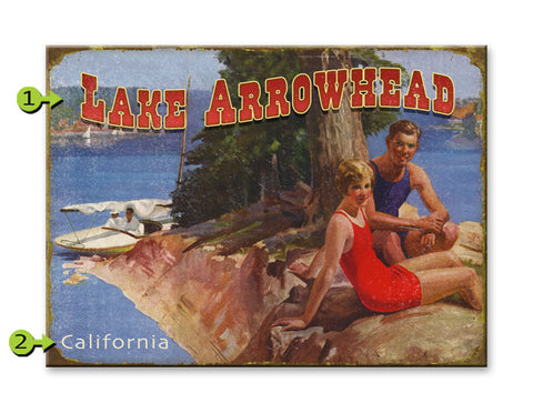 Lake Island Scene Metal 28x38