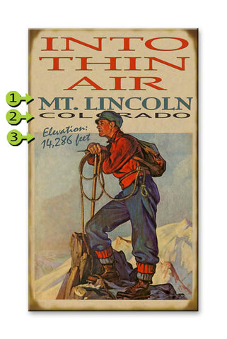 Into Thin Air Mountain Climber Wood 14x24
