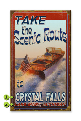 Take the Scenic Route Wood 18x30