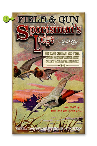 Field and Gun Sportsman's Lodge Metal 14x24