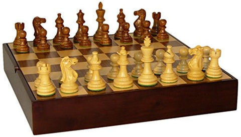 Sheesham American Emperor Chess Set on Walnut Chest