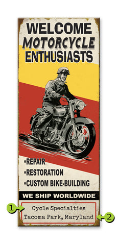 Motorcycle Enthusiasts Metal 14x36