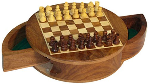 Round Drawer Magnetic Chess Set
