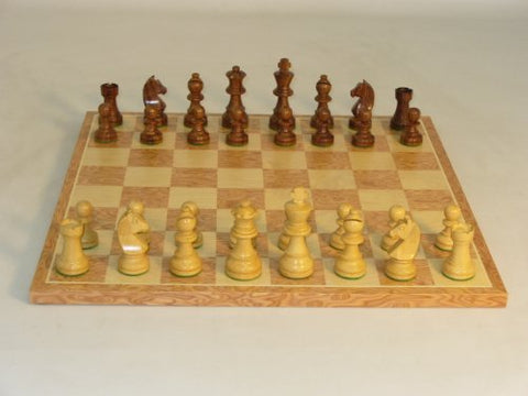 WorldWise Wooden Chess Set with Walnut/Maple Board 13in