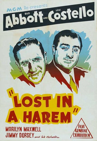 Abbott and Costello, Lost in a Harem, c.1944 Movie Poster Print
