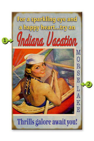 Happy Heart Sailor Wood 14x24