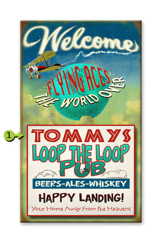 Loop the Loop Pub Wood 18x30