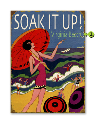 Soak it Up! Red Parasol Metal 28x38