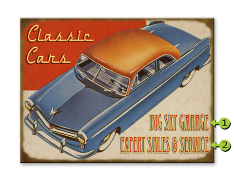 Classic Cars Metal 23x31