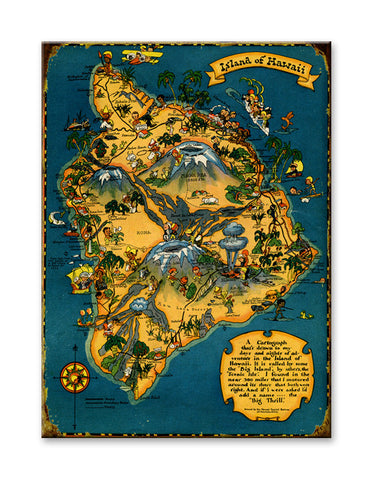 Map of Big Island Wood 23x31