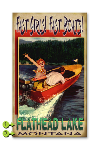 Fast Girls, Fast Boats Wood 18x30