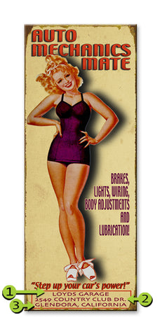 Auto Mechanics Mate Wood 14x36