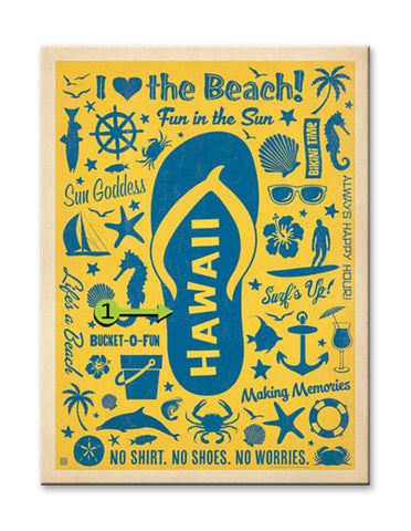 Flip Flop Beach Metal 28x38