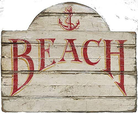 ArtFuzz Beach Anchor Vintage Custom Wood Sign Wood Sign 14x17