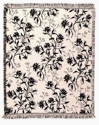 Blossoms of Spring ECO 2 Cotton Throw Blanket Black 50 x 60 USA Made