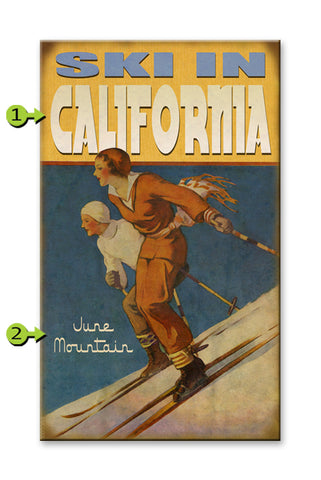 Ski In Ski Couple Metal 18x30
