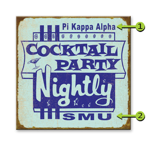 Cocktail Party Nightly Metal 28x28