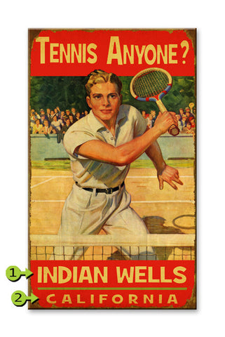 Tennis Anyone? Wood 18x30