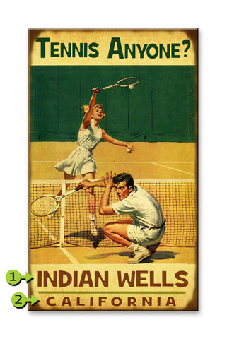 Tennis Anyone, Couple Wood 18x30