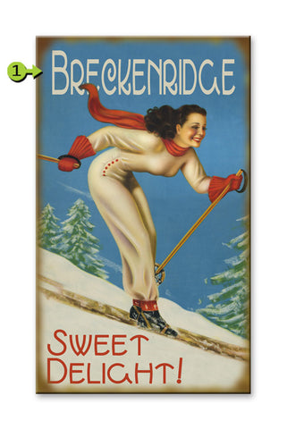 Sweet Delight Skier Wood 18x30