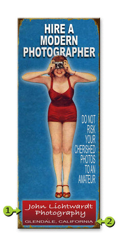 Female Photographer Wood 14x36