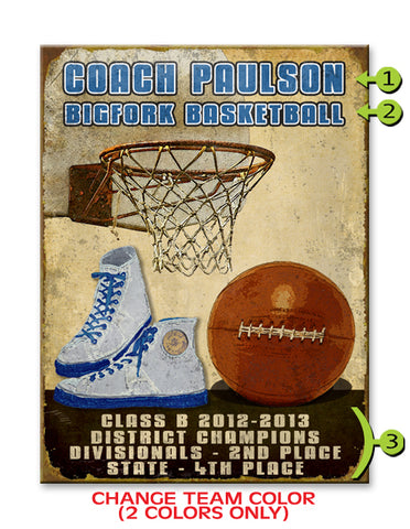 Basketball Champions Metal 23x31