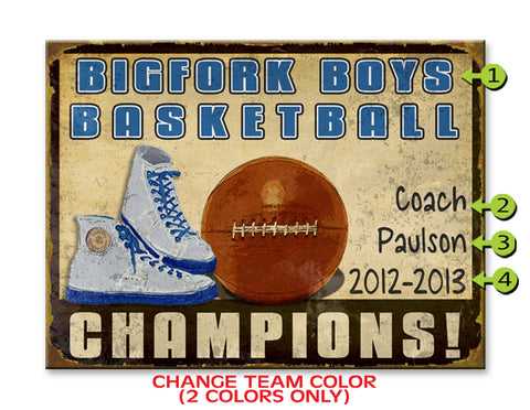 Basketball Champs Metal 28x38