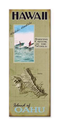 Island of Oahu Wood 17x44