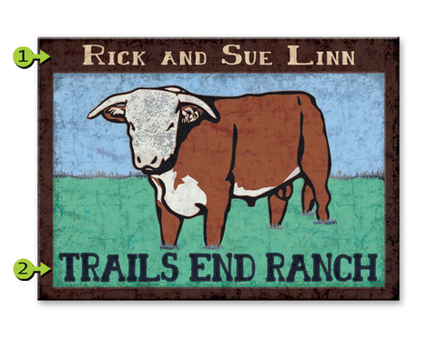 Steer Ranch Wood 23x31