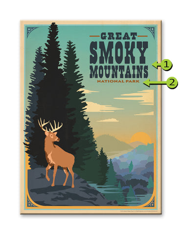 Great Smoky Mountains Wood 23x31