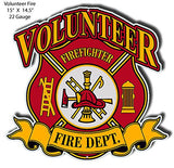 ArtFuzz Volunteer Fire Dept Cut Out Metal Sign by Steve McDonald 14.5x15
