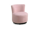 18.5 inch Fuzzy Pink Leather Look, Foam, and Metal Swivel Juvenile Chair