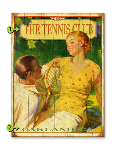 Tennis Couple Relaxing Wood 23x31
