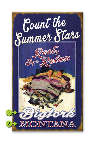 Count the summer stars Wood 18x30