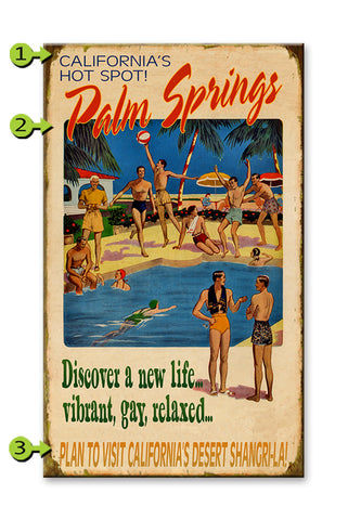 Palm Springs Boys Wood 18x30