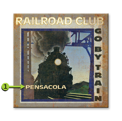 Go By Train Metal 28x28