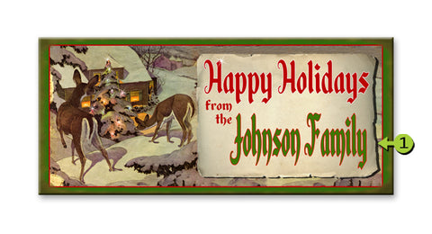 Happy Holidays Metal 10.5x24