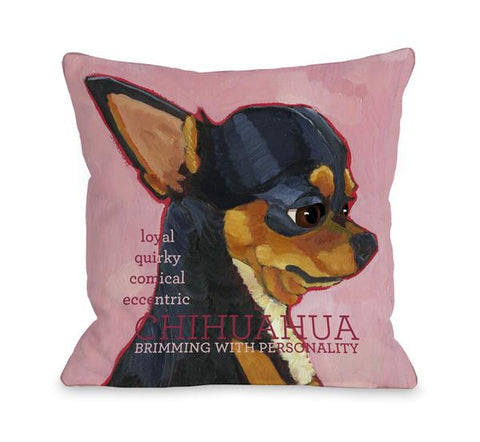 Chihuahua 2 Throw Pillow by Ursula Dodge