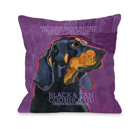Coonhound 1 Throw Pillow by Ursula Dodge