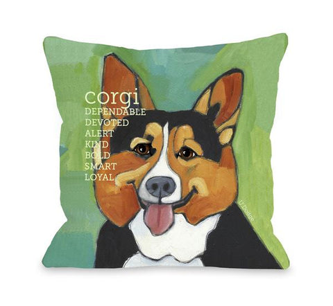 Corgi 1 Throw Pillow by Ursula Dodge