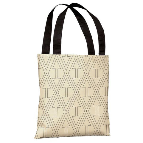Arrows & Diamonds Ivory - Navy Tote Bag by