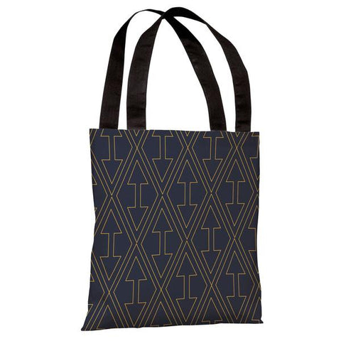 Arrows & Diamonds - Navy Yellow Tote Bag by