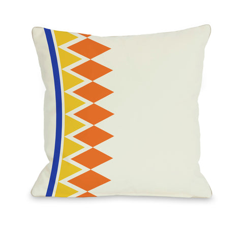 Asymmetrical Diamonds - Orange Throw Pillow by OBC 18 X 18