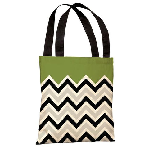 Chevron Solid - Green Tote Bag by