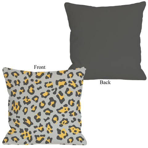 Gabriella Cheetah - Mimosa Gray Throw Pillow by OBC 18 X 18