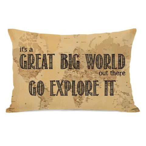 Great Big World Map Throw Pillow by