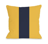 Main Line - Yellow Navy Throw Pillow by OBC 18 X 18
