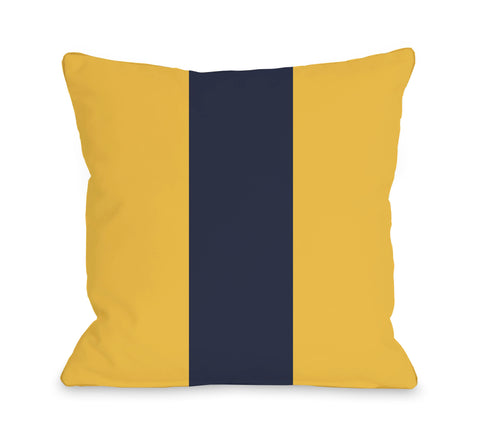 Main Line - Yellow Navy Throw Pillow by OBC 18 X 18