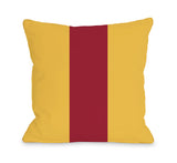 Main Line - Yellow Red Throw Pillow by OBC 16 X 16
