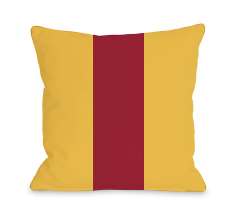 Main Line - Yellow Red Throw Pillow by OBC 16 X 16